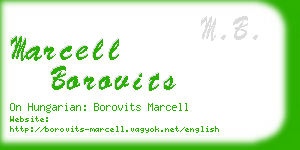 marcell borovits business card